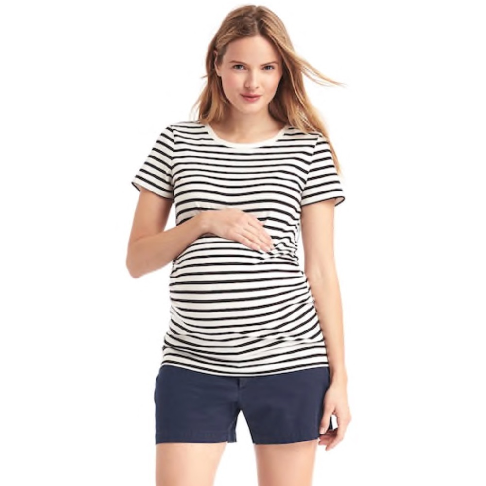 GAP Maternity inset panel twill summer shorts